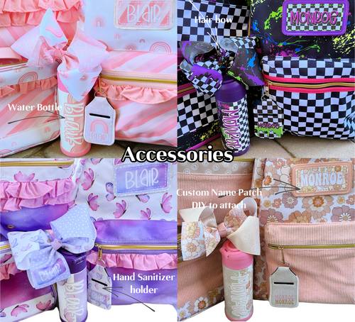 2023 Backpack Patches/Sanitizer Holders/Bows/Water Bottles