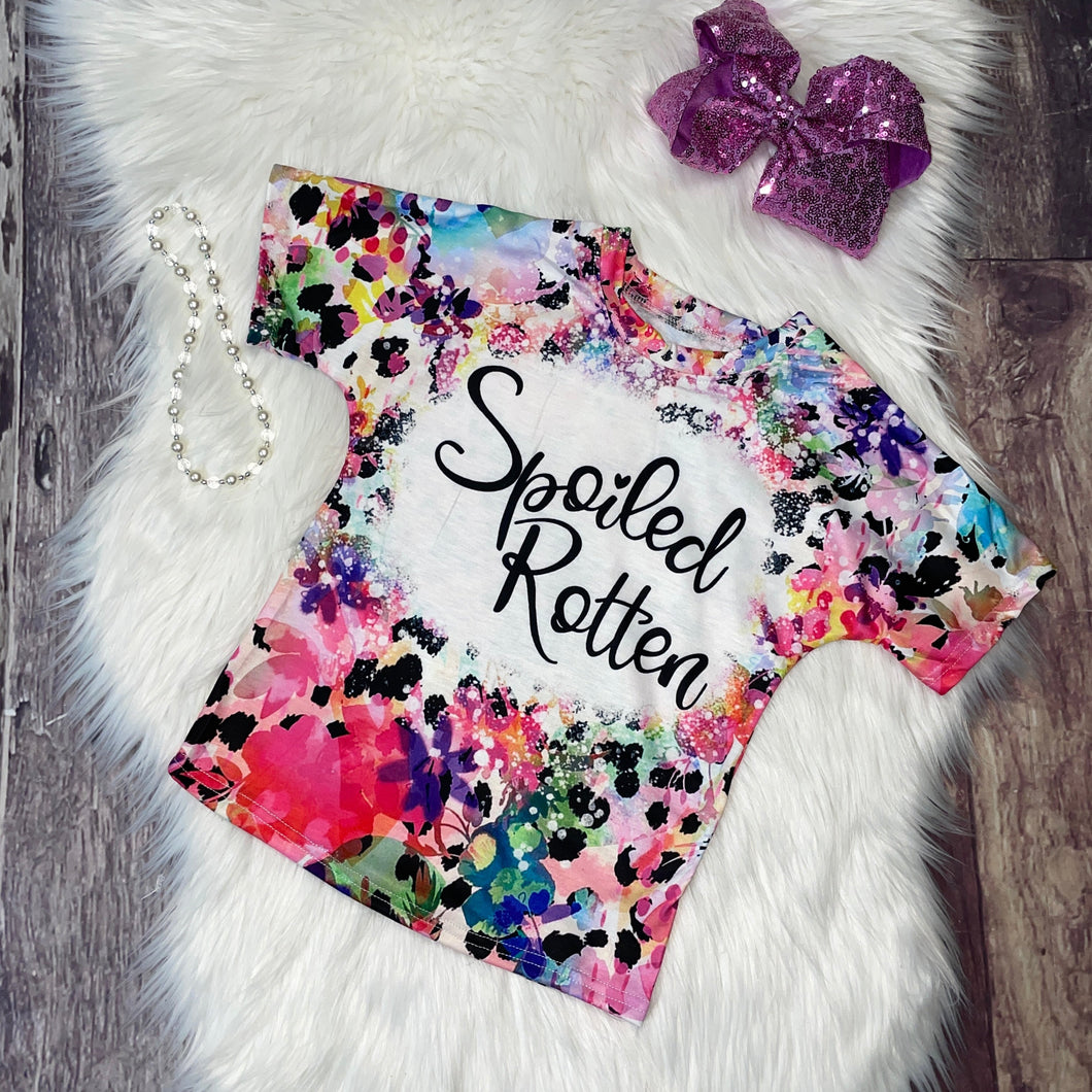 Bleach Splatter T-Shirts - Floral Spoiled Rotten