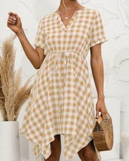 ワンピース RonHerman Checkered Seersucker Lap Dress Ron Herman - ロンハーマン Checkered Seersucker Lap Dressの