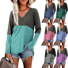 PRE-ORDER Two Tone Long Sleeve V-Neck Tee-(8/4)