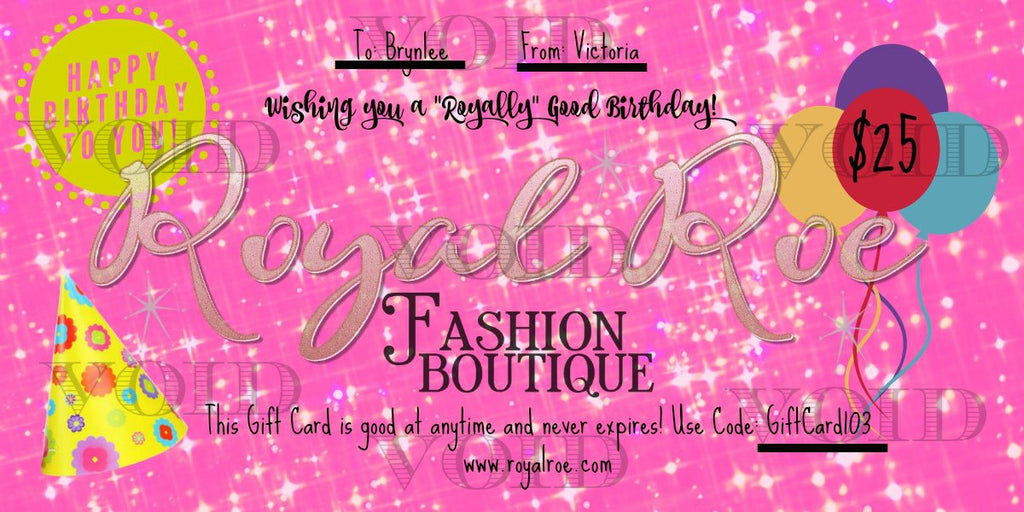 ROYAL ROE GIFT CERTIFICATE – Royal Roe LLC