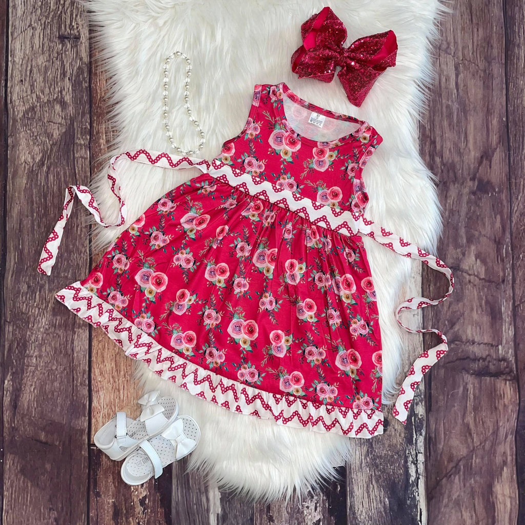 Hot Pink Day Dream Floral Belted Dress – Royal Roe LLC