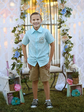 Royal Bunny Blossoms Boys Button Down (Pink or Blue)
